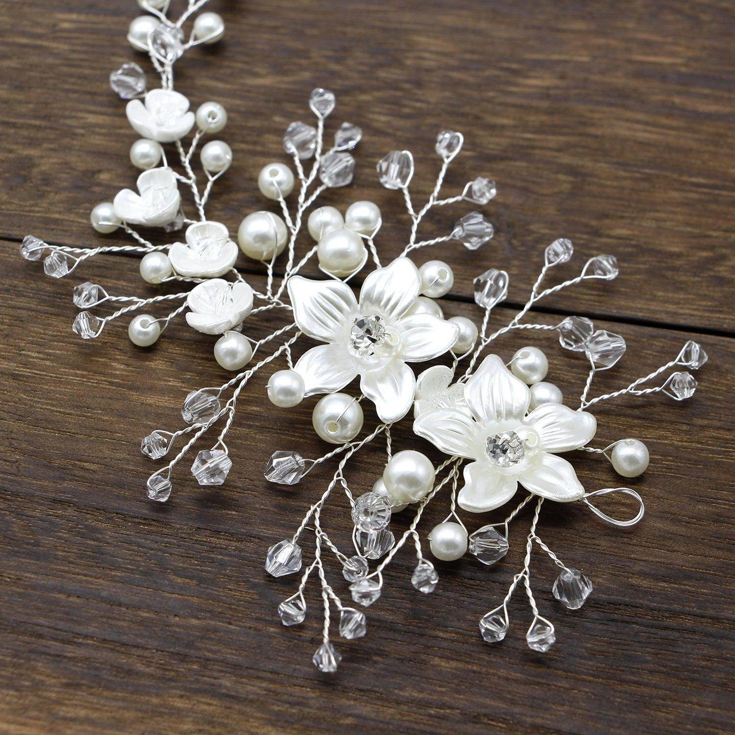 Wedding Headpieces Handmade Flowers Bridal Accessories Wedding Hair Accessories Crystal Pearl Headpieces 601071421433 - COCOMELODY